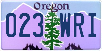 OR license plate 023WRI