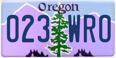 OR license plate 023WRO