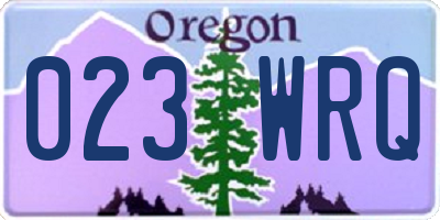 OR license plate 023WRQ