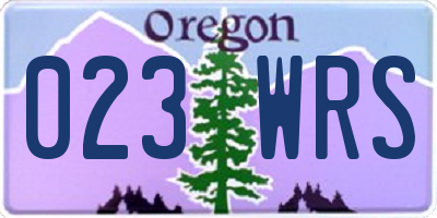 OR license plate 023WRS