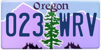 OR license plate 023WRV