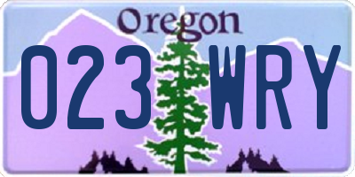 OR license plate 023WRY