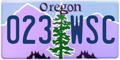 OR license plate 023WSC
