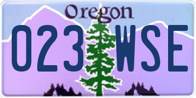OR license plate 023WSE