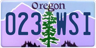 OR license plate 023WSI