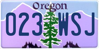 OR license plate 023WSJ