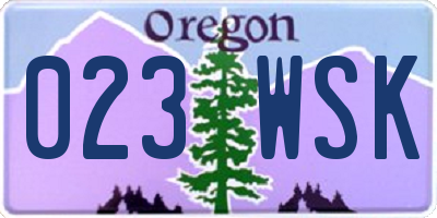 OR license plate 023WSK