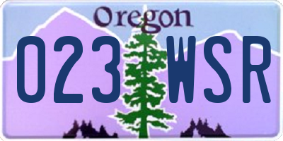 OR license plate 023WSR