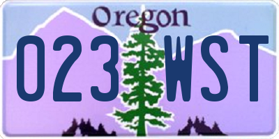 OR license plate 023WST