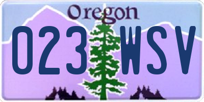 OR license plate 023WSV