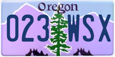 OR license plate 023WSX