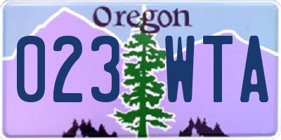 OR license plate 023WTA