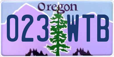 OR license plate 023WTB