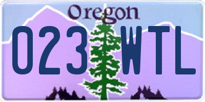 OR license plate 023WTL