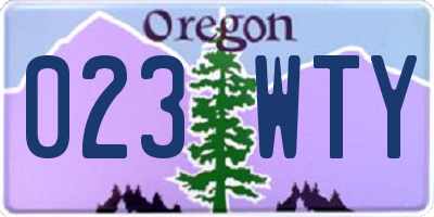 OR license plate 023WTY