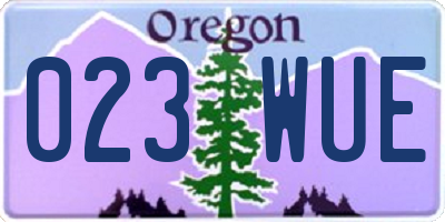OR license plate 023WUE