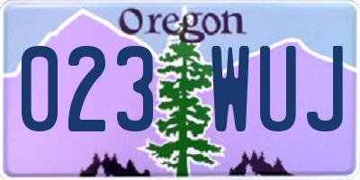 OR license plate 023WUJ