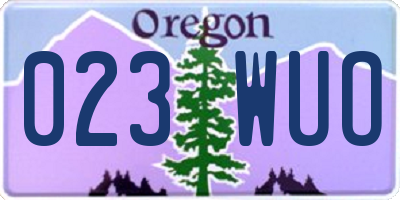 OR license plate 023WUO
