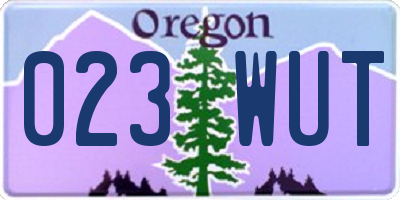 OR license plate 023WUT