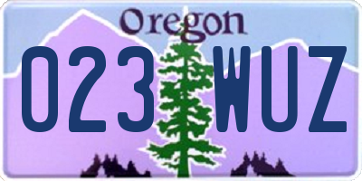 OR license plate 023WUZ