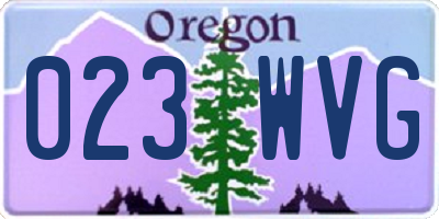OR license plate 023WVG