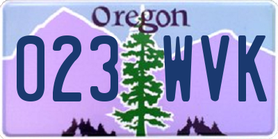OR license plate 023WVK