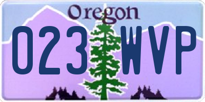 OR license plate 023WVP