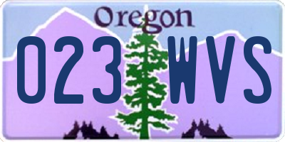 OR license plate 023WVS
