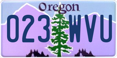 OR license plate 023WVU