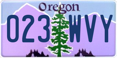 OR license plate 023WVY