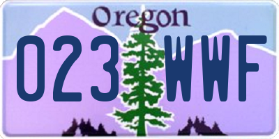 OR license plate 023WWF
