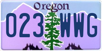 OR license plate 023WWG