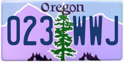 OR license plate 023WWJ