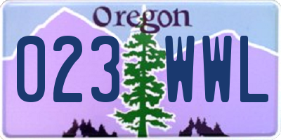 OR license plate 023WWL
