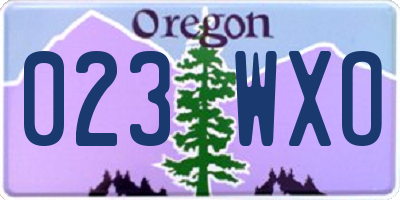 OR license plate 023WXO