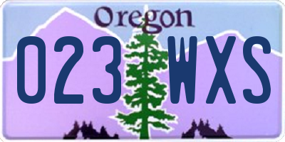 OR license plate 023WXS