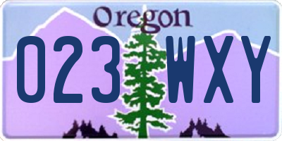 OR license plate 023WXY