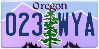 OR license plate 023WYA