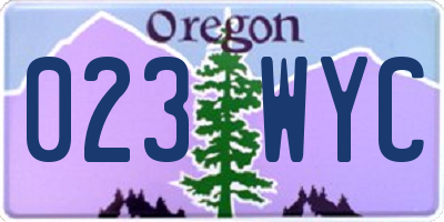 OR license plate 023WYC