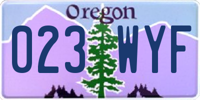 OR license plate 023WYF