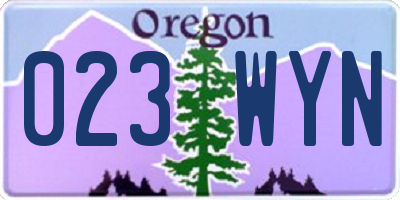 OR license plate 023WYN