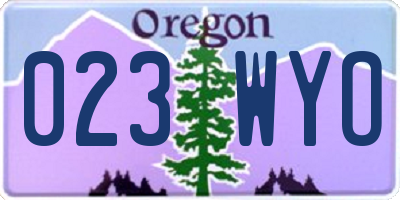 OR license plate 023WYO