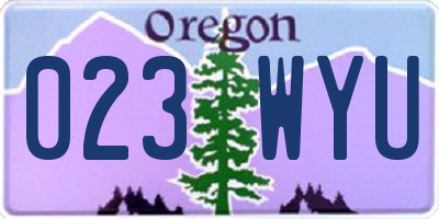 OR license plate 023WYU
