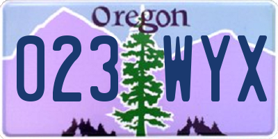 OR license plate 023WYX