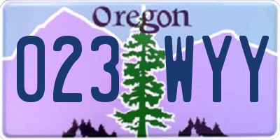 OR license plate 023WYY