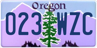 OR license plate 023WZC