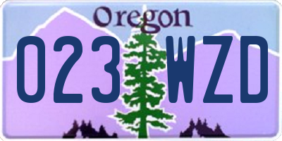 OR license plate 023WZD