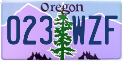 OR license plate 023WZF