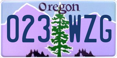 OR license plate 023WZG