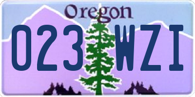 OR license plate 023WZI